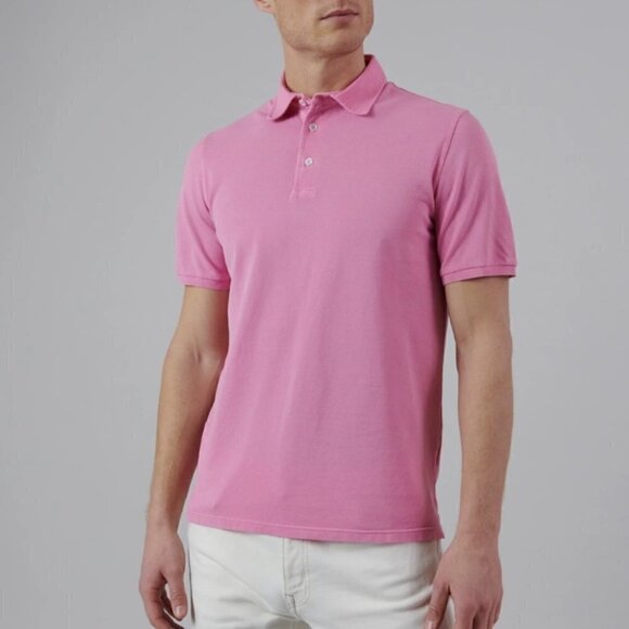 ❤️ Fedeli 34 Lab Men The North Pique Polos in pink, Size 54 - Picture 1 of 9